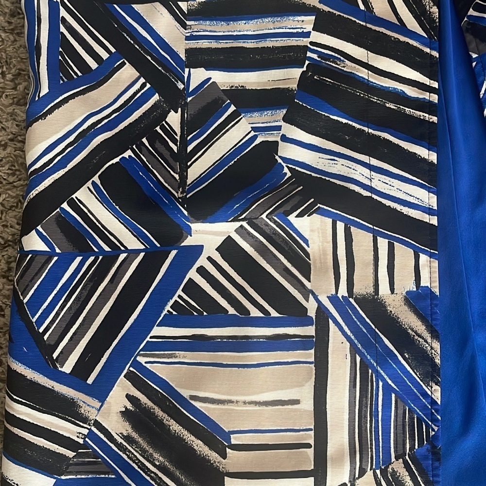 Kasper Blue and Black Abstract Top Button Jacket - Picture 3 of 7